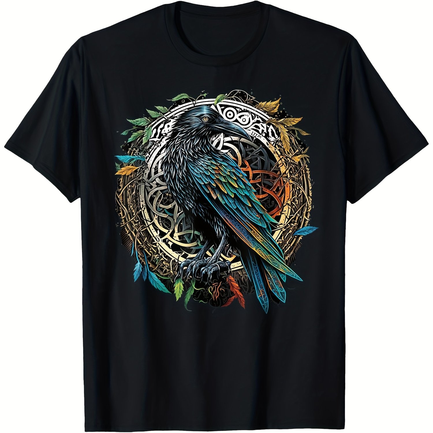 Summer Viking Clothing - تي شيرت نسائي بنمط الغراب الفايكنجي،