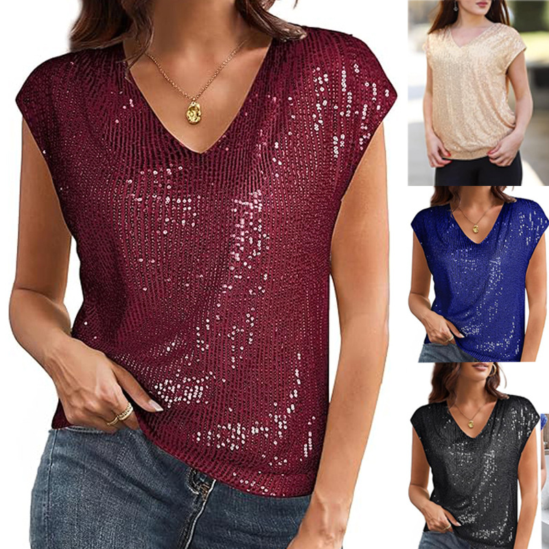 Summer Evenings Clothing - بلوزات مسائية مثيرة بالترتر الأسود لعام