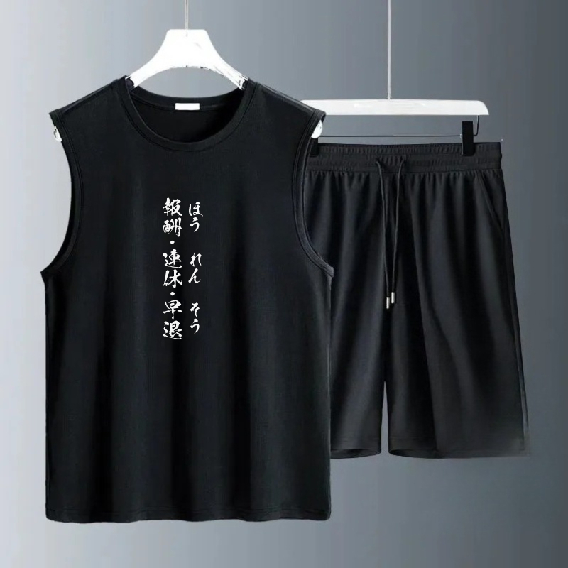 Summer Clothing Beach - مجموعات تيشيرتات بدون أكمام للرجال صيف