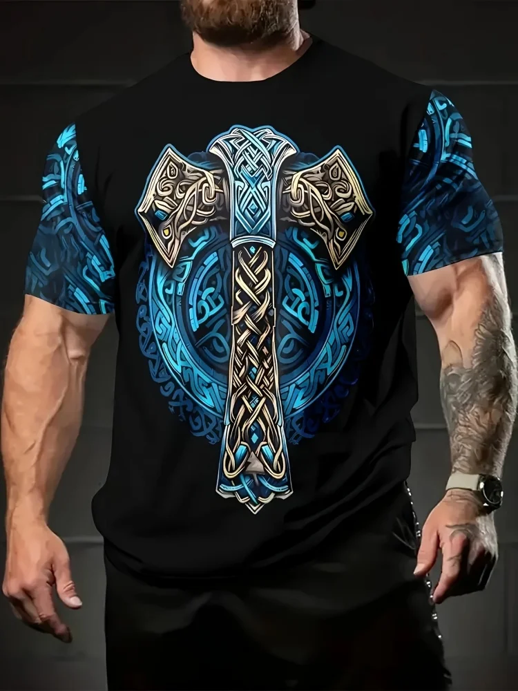 Summer Viking Clothing - تي شيرت رجالي جديد بنمط الفايكنج