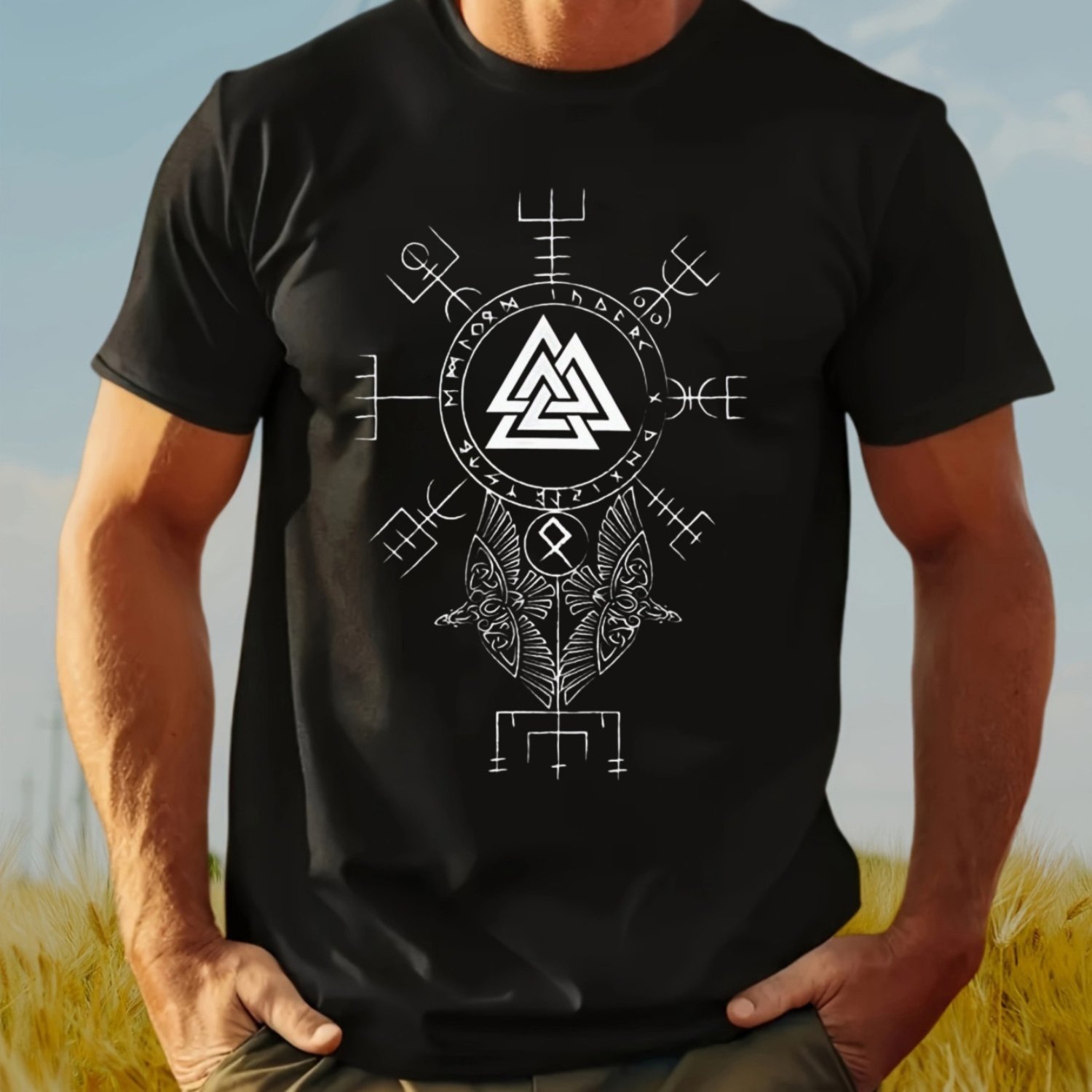 Summer Viking Clothing - تي شيرت رجالي من فايكنغ نورس