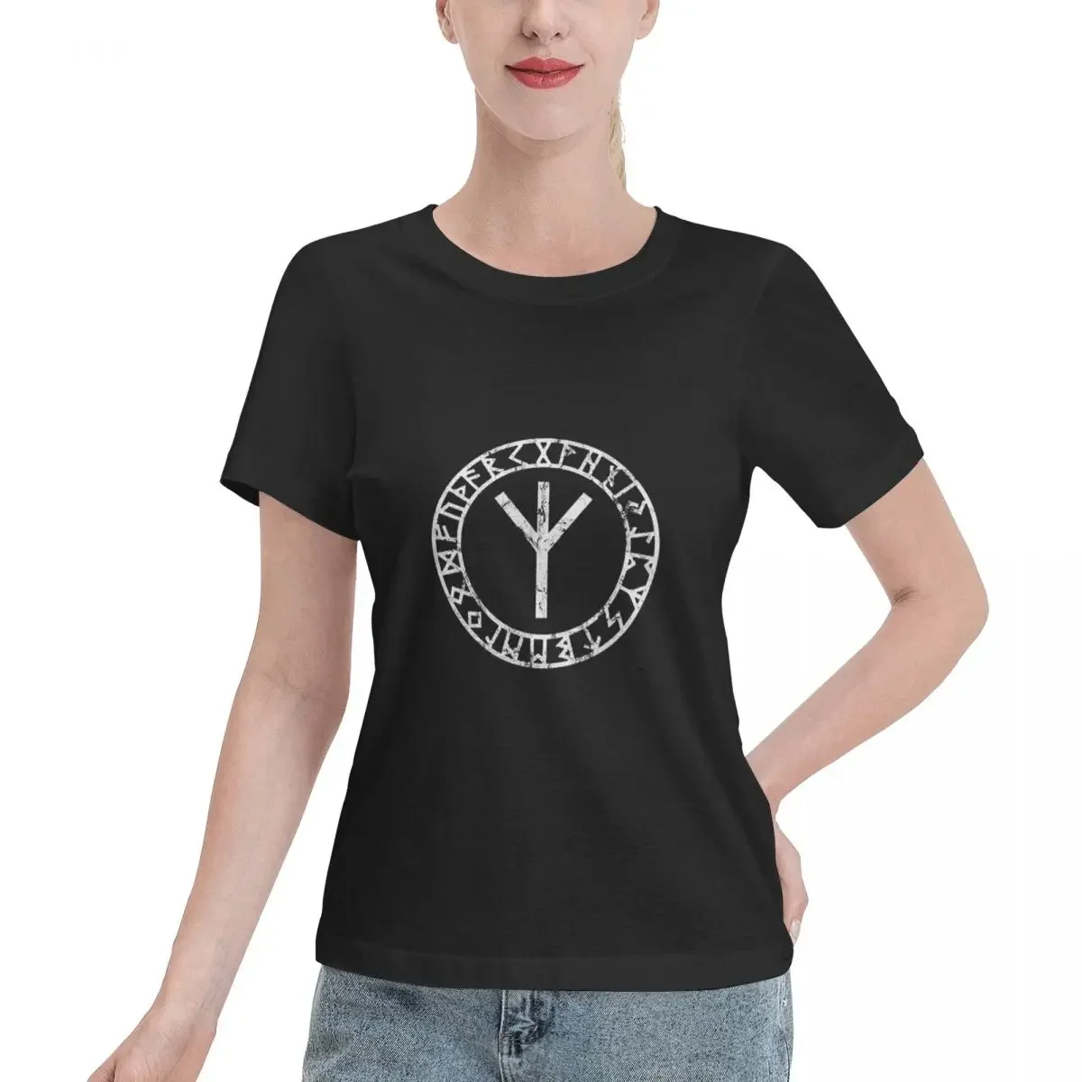 Summer Viking Clothing - تي شيرت نسائي بأكمام قصيرة من