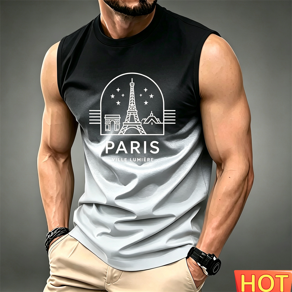 Summer Clothing In Paris - تي شيرت صيفي رجالي بدون أكمام