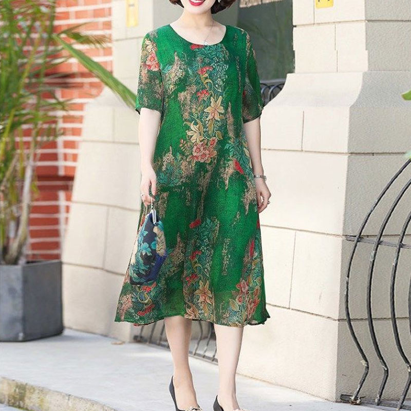 Summer Clothing For 70 Year Old Woman - فستان ميدي غير منتظم على الموضة