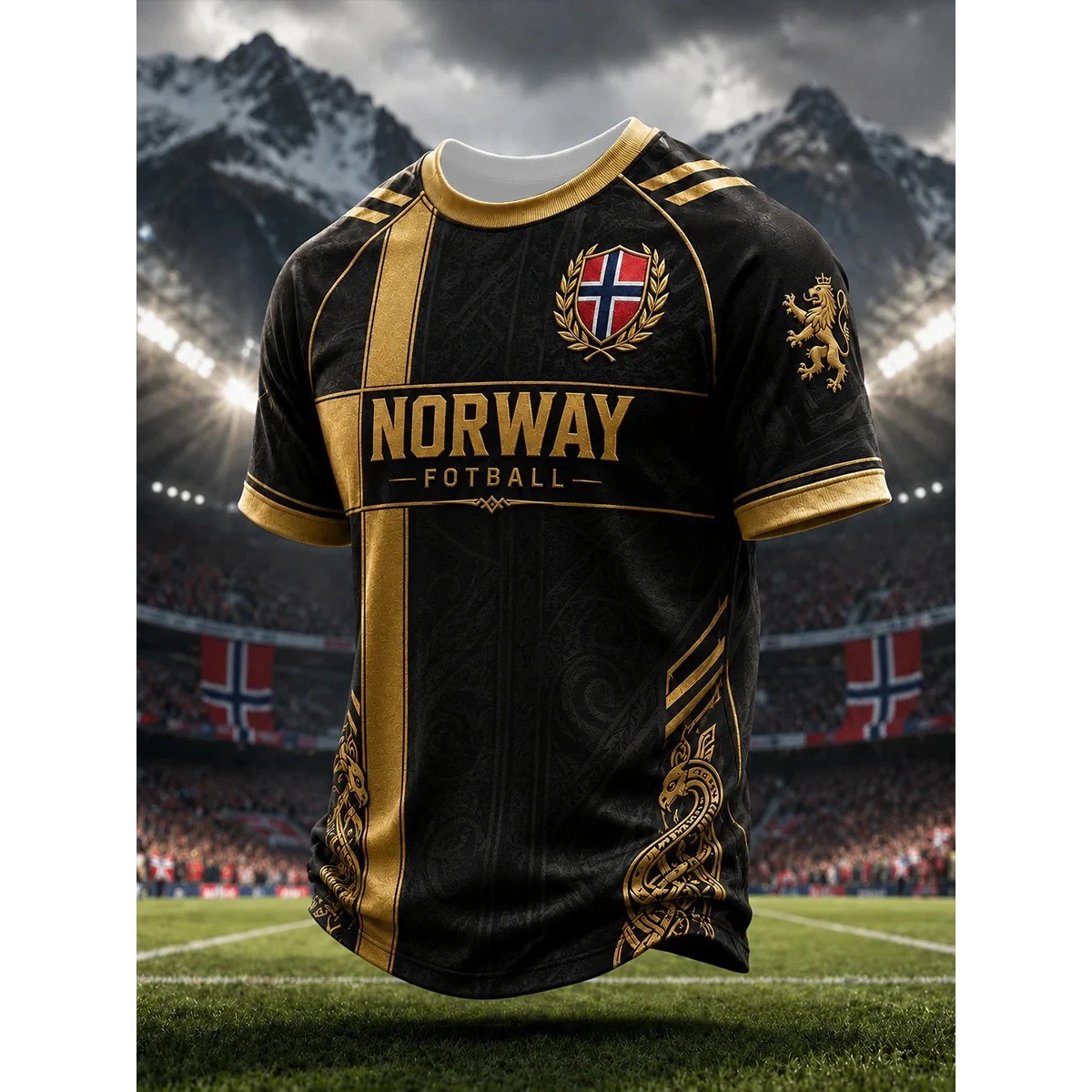 Summer Viking Clothing - قميص كرة قدم نرويجي للرجال بتصميم