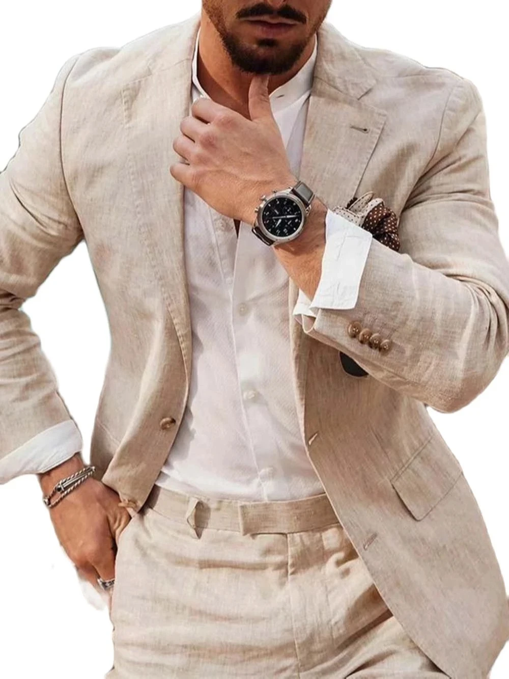 بدلة رجالية صيفية من الكتان لل - مراجعة Summer Clothing Men Linen وسعره