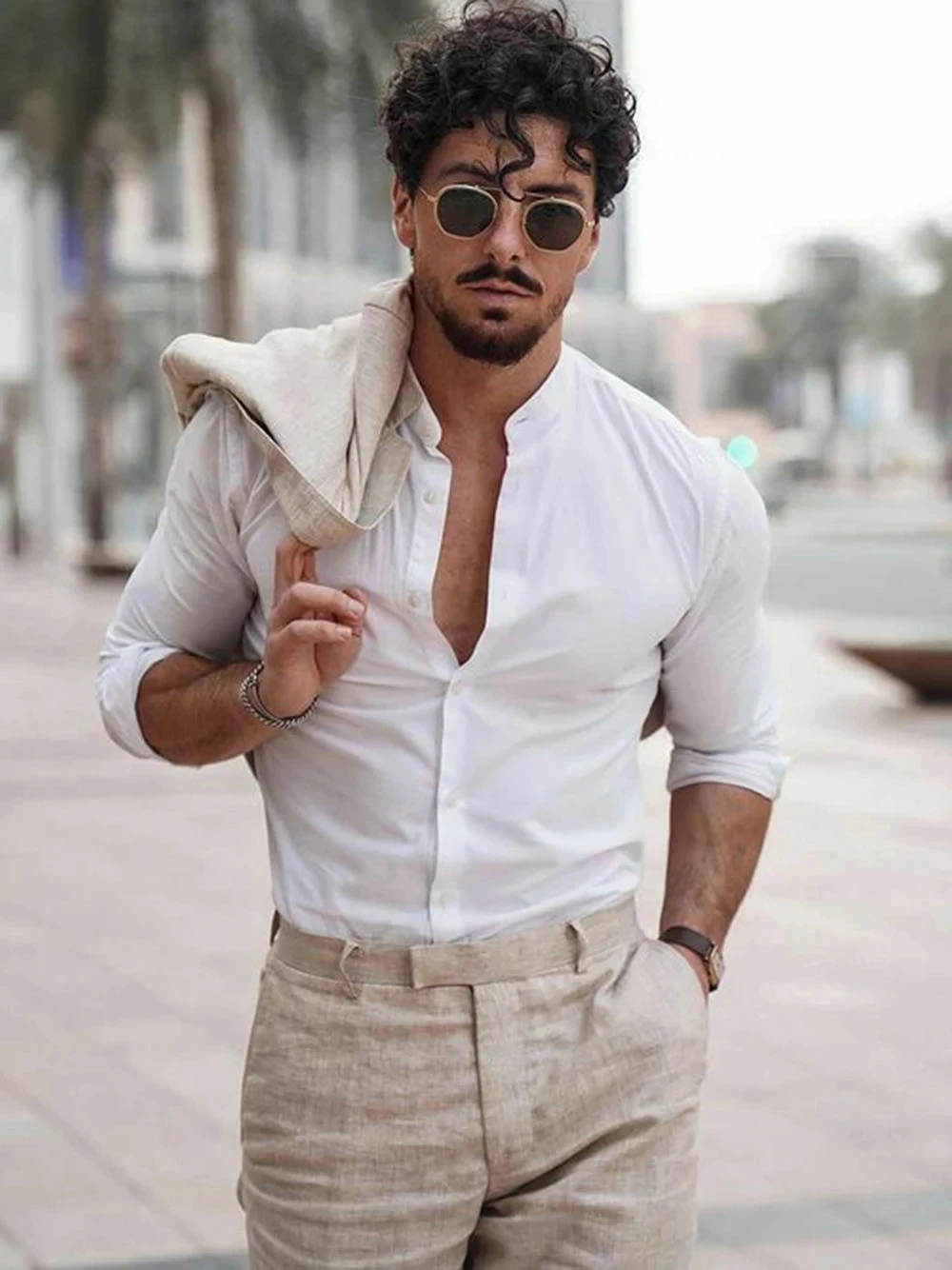 بدلة رجالية صيفية من الكتان لل - مراجعة Summer Clothing Men Linen وسعره