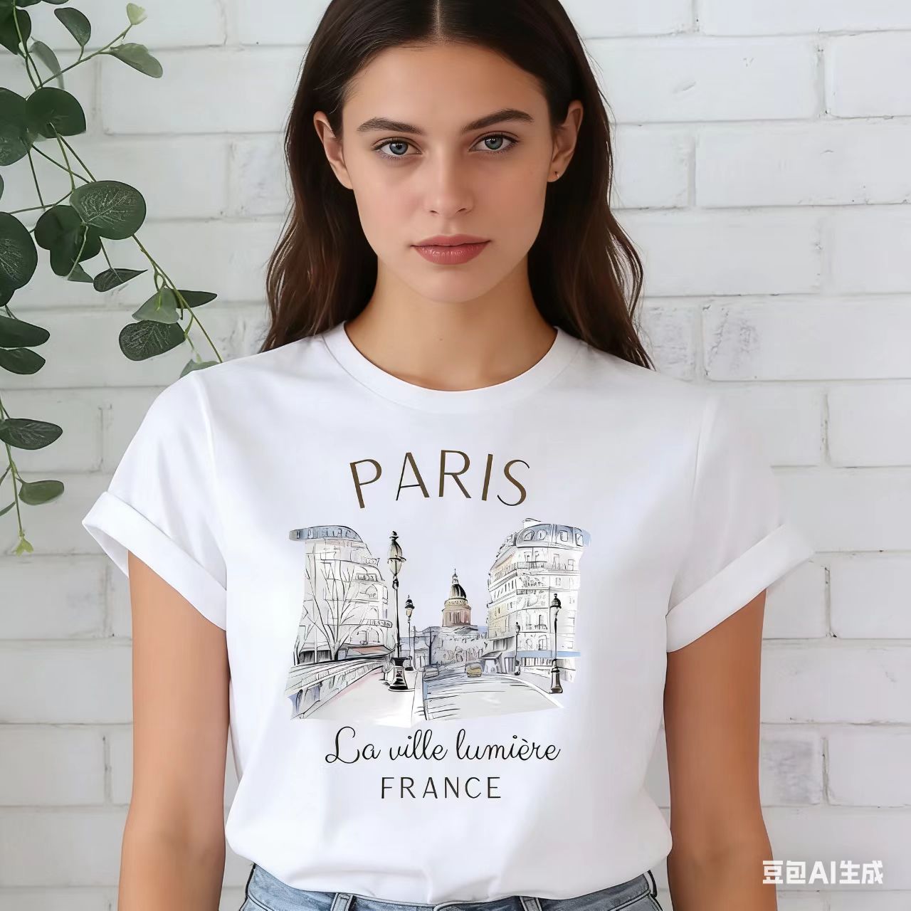 تي شيرت نسائي أبيض مطبوع عليه  - مراجعة Summer Clothing In Paris وسعره