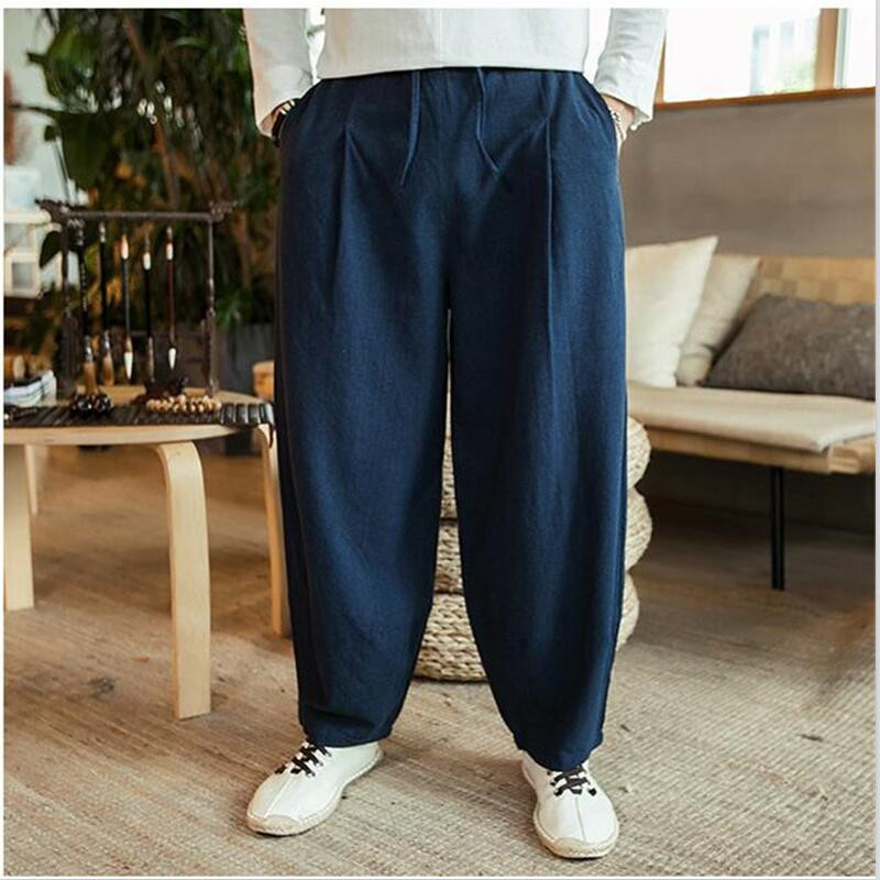 سراويل حريمي من القطن والكتان  - مراجعة Summer Clothing Men Linen وسعره