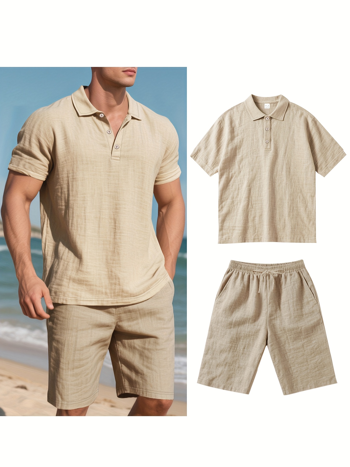 الصيف الرجال البدلة موضة الكتا - مراجعة Summer Clothing Men Linen وسعره