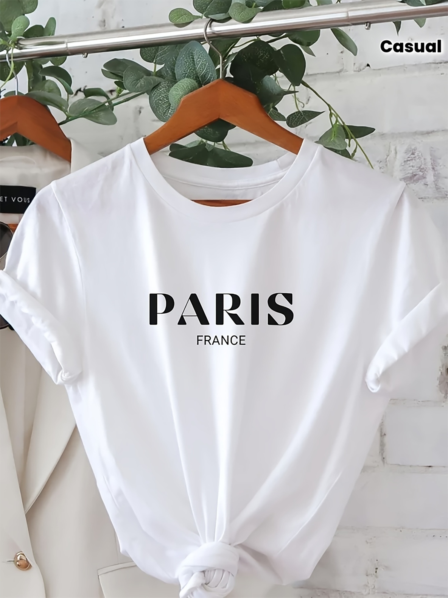 تي شيرت نسائي كاجوال بأكمام قص - مراجعة Summer Clothing In Paris وسعره