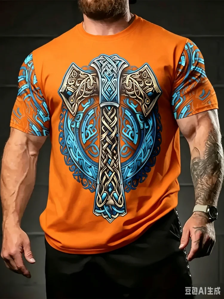 تي شيرت رجالي جديد بنمط الفايك - مراجعة Summer Viking Clothing وسعره