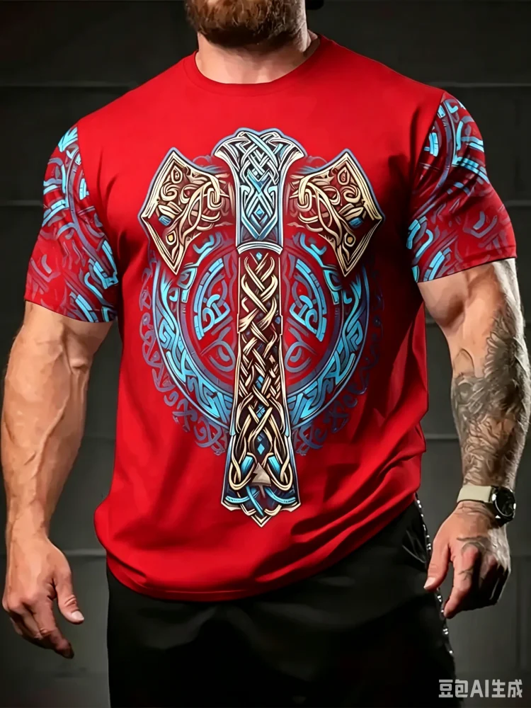 تي شيرت رجالي جديد بنمط الفايك - مراجعة Summer Viking Clothing وسعره