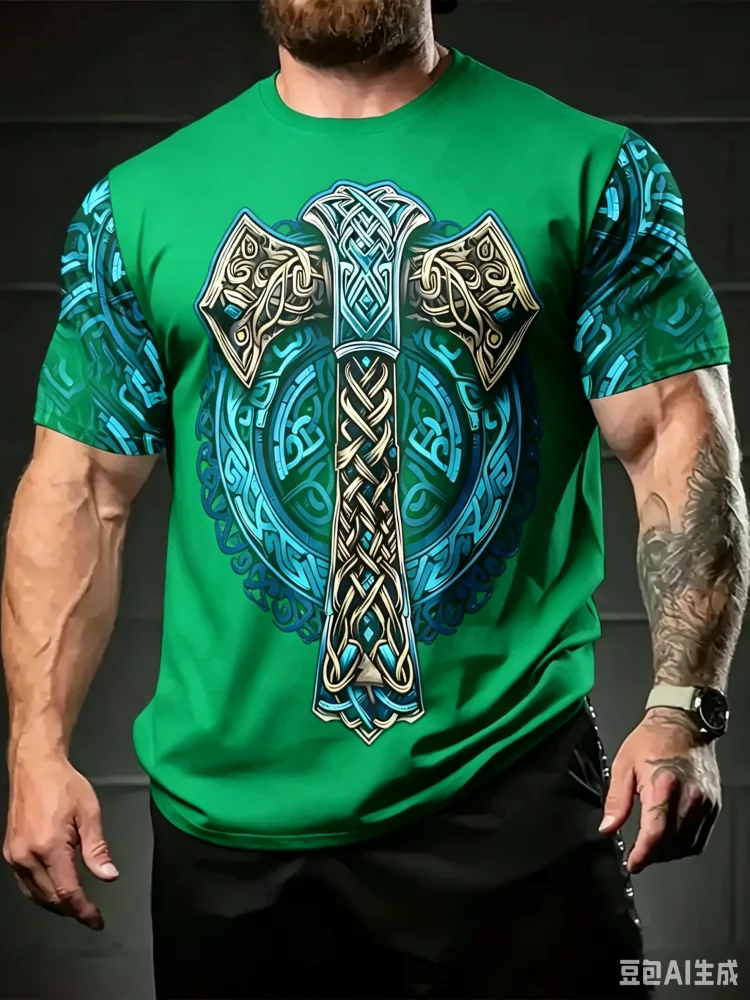 تي شيرت رجالي جديد بنمط الفايك - مراجعة Summer Viking Clothing وسعره