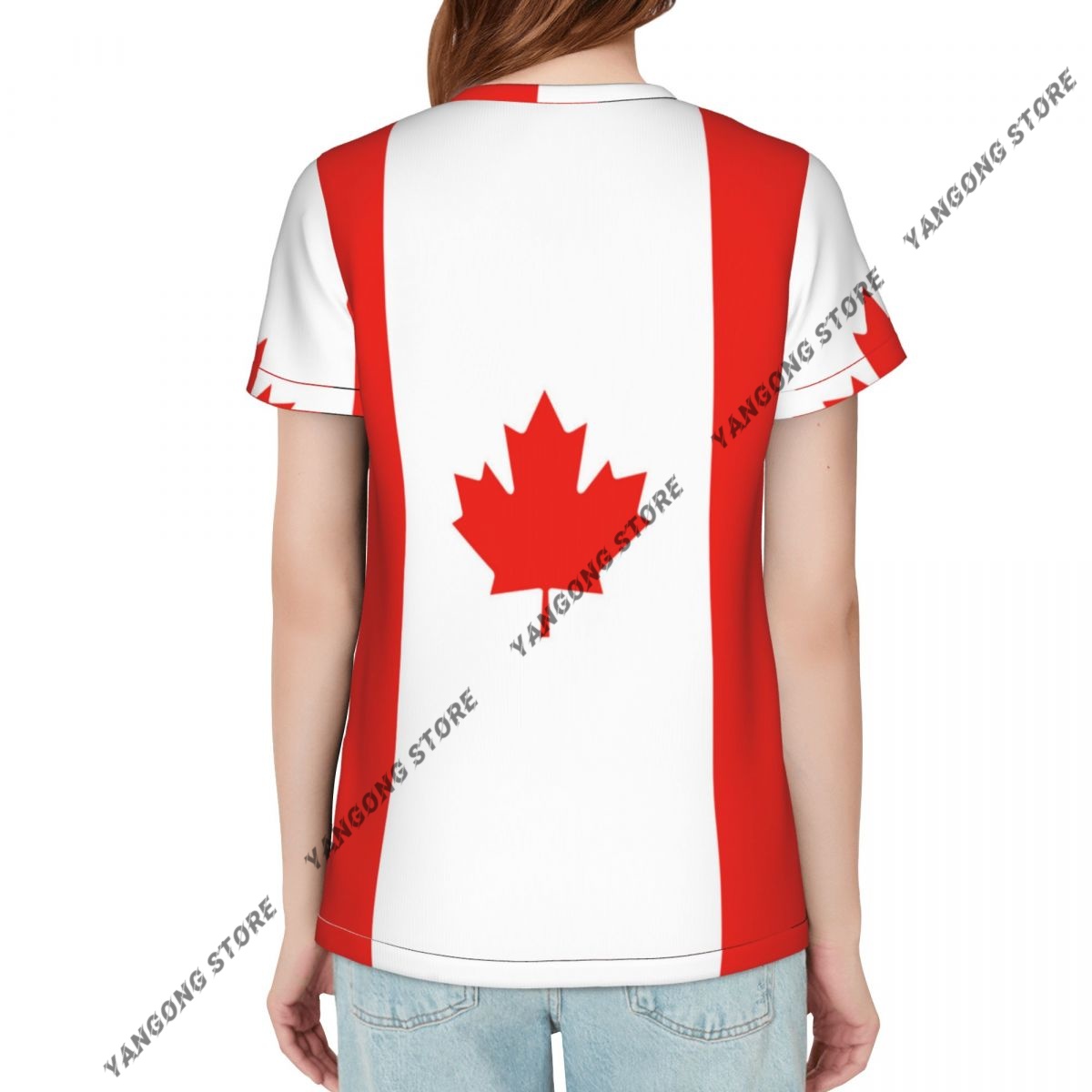 المرأة تي شيرت كندا العلم الكن - مراجعة Summer Clothing Women Canada وسعره