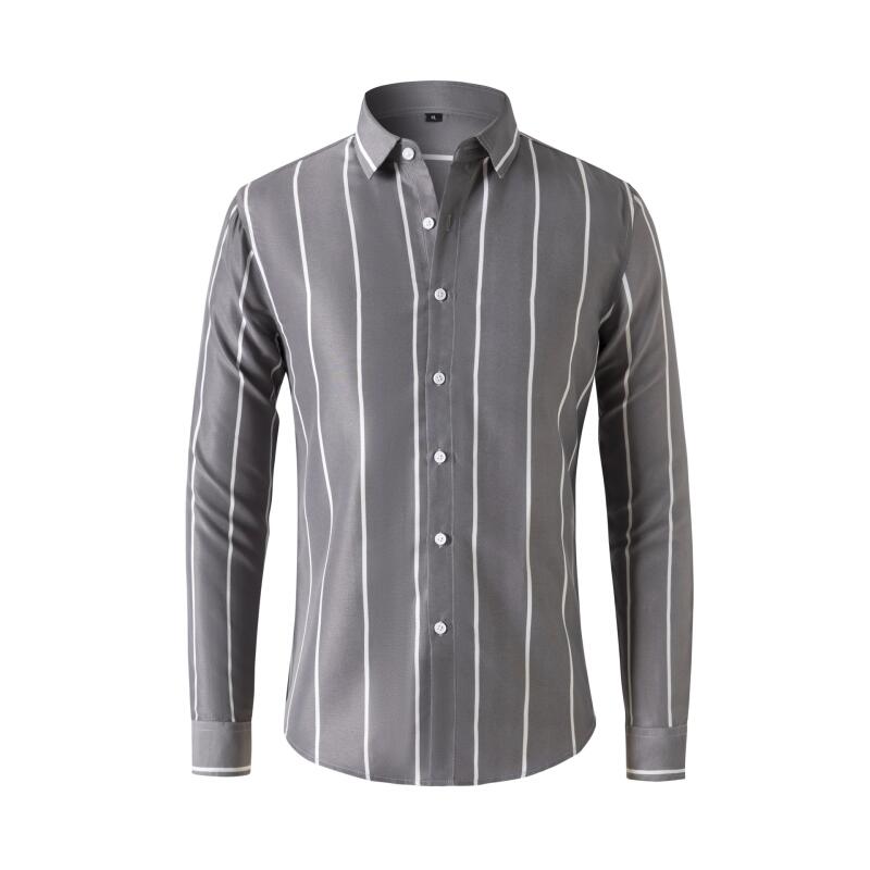 قميص رجالي مخطط بأكمام طويلة و - مراجعة Summer Clothing Long Sleeve وسعره