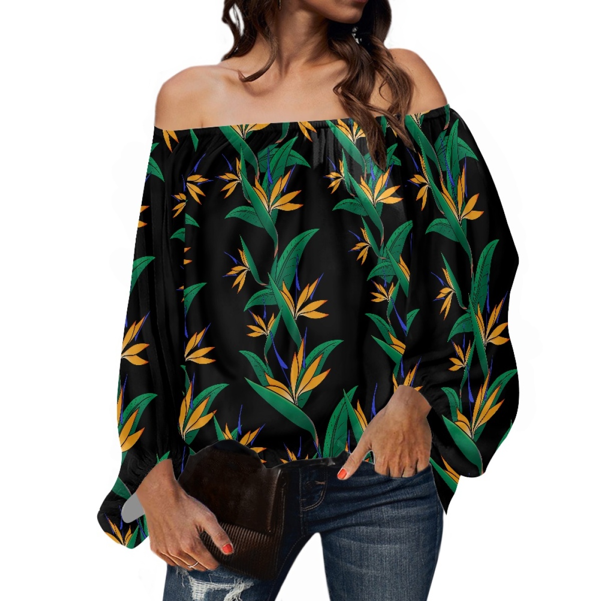 بلوزة شيفون أنيقة للسيدات بأكم - مراجعة Off Shoulder Blouse وسعره