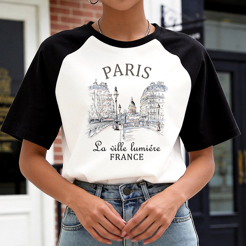 قميص نسائي كاجوال بطباعة حروف  - مراجعة Summer Clothing In Paris وسعره