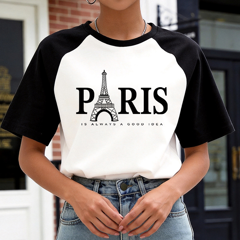 قميص نسائي كاجوال بطباعة حروف  - مراجعة Summer Clothing In Paris وسعره