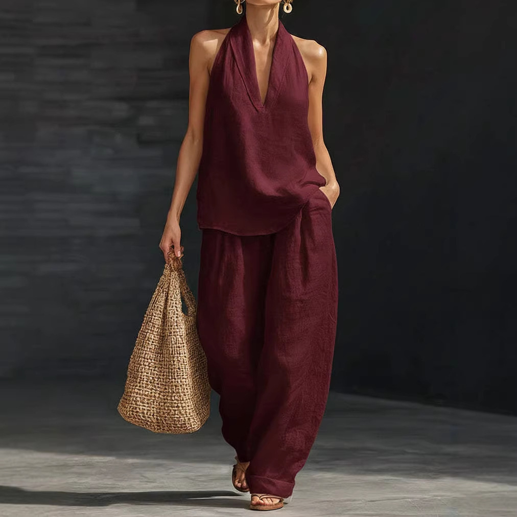 طقم صيفي من القطن والكتان بتصم - مراجعة Summer Clothing Men Linen وسعره