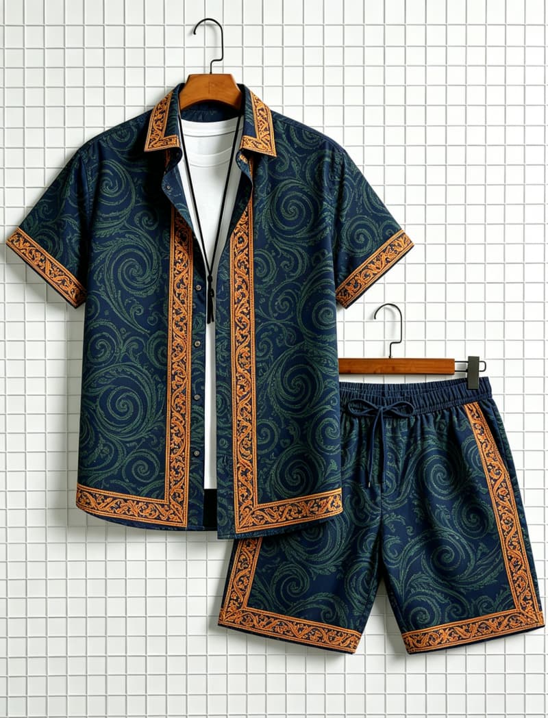 طقم قميص رجالي بأكمام قصيرة وش - مراجعة Summer Clothing Types وسعره