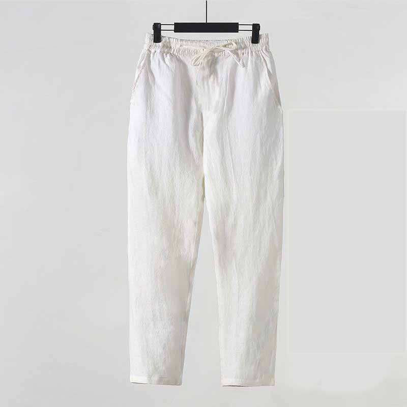 بنطلون صيفي على الطراز الصيني  - مراجعة Summer Clothing Men Linen وسعره