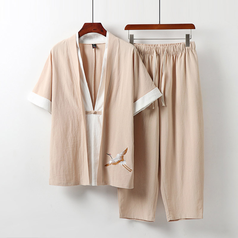 ملابس رجالية مقاس كبير بدلة ري - مراجعة Summer Clothing Men Linen وسعره
