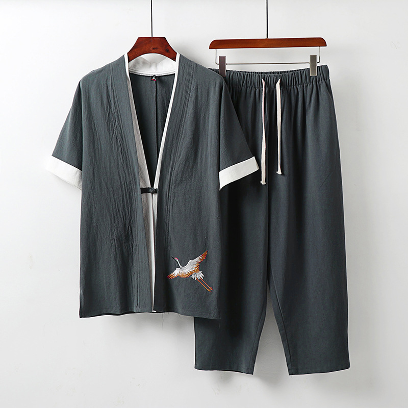 ملابس رجالية مقاس كبير بدلة ري - مراجعة Summer Clothing Men Linen وسعره