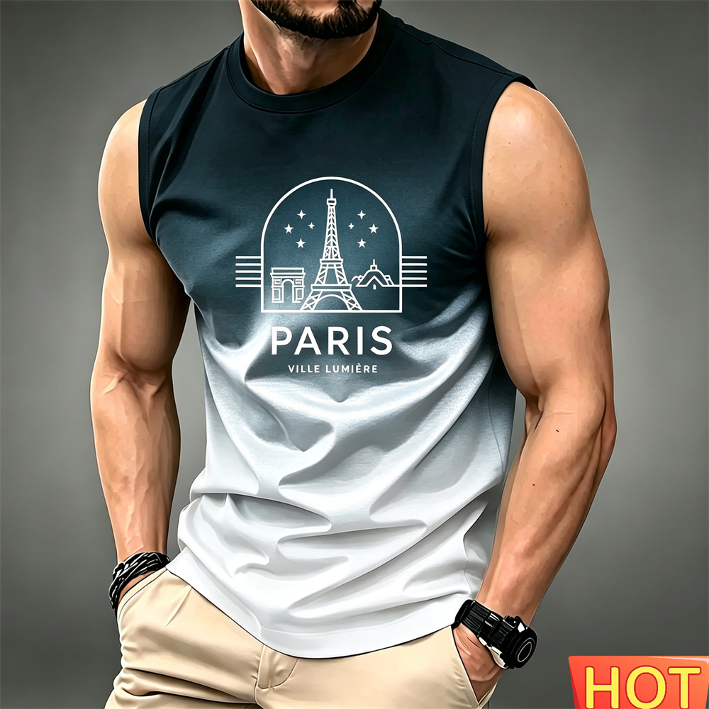 تي شيرت صيفي رجالي بدون أكمام  - مراجعة Summer Clothing In Paris وسعره
