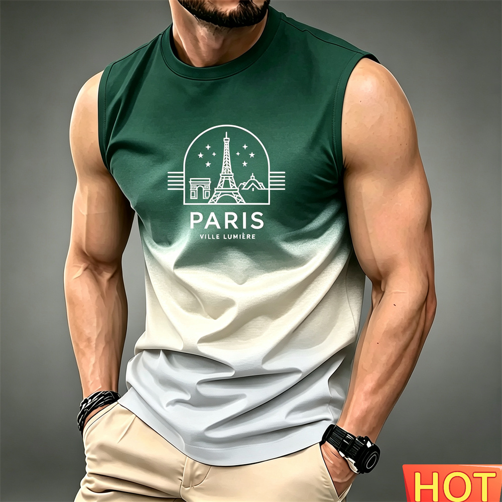 تي شيرت صيفي رجالي بدون أكمام  - مراجعة Summer Clothing In Paris وسعره