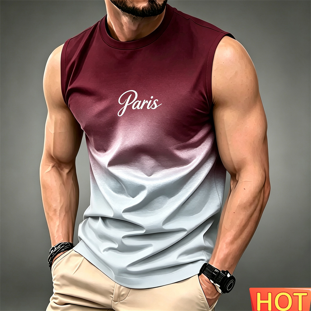 تي شيرت صيفي رجالي بدون أكمام  - مراجعة Summer Clothing In Paris وسعره