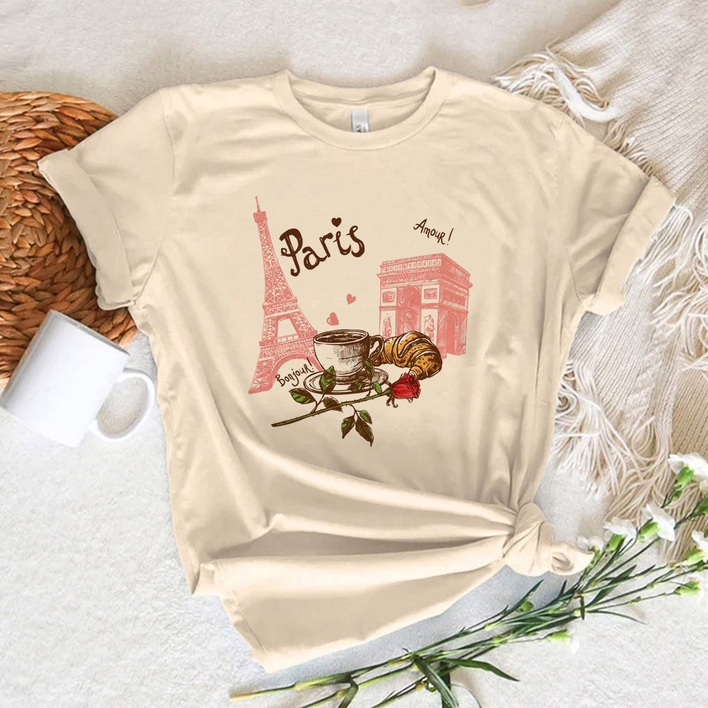 تي شيرت نسائي مطبوع بتصميم بار - مراجعة Summer Clothing In Paris وسعره