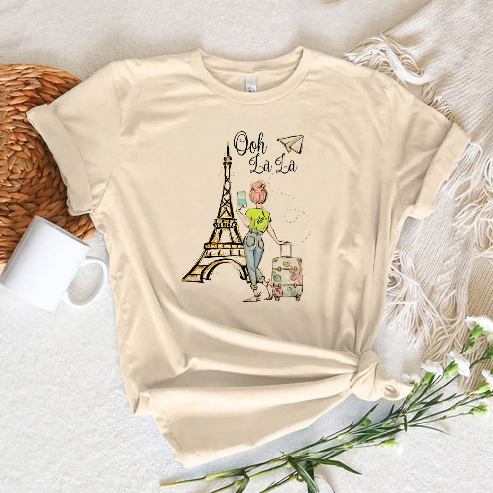 تي شيرت نسائي مطبوع بتصميم بار - مراجعة Summer Clothing In Paris وسعره