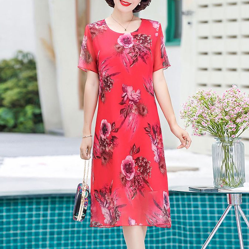 فستان ميدي غير منتظم على الموض - مراجعة Summer Clothing For 70 Year Old Woman وسعره