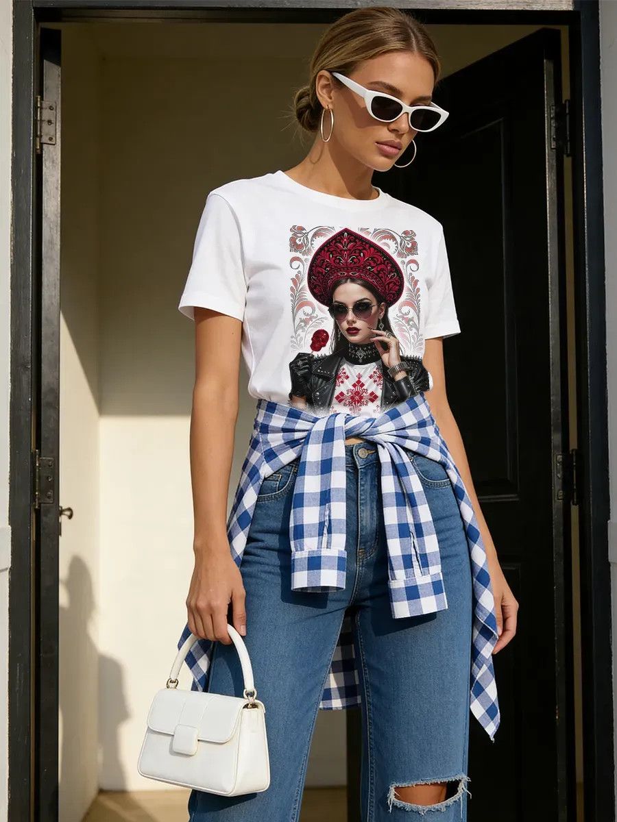تي شيرت نسائي أبيض بطباعة صور  - مراجعة Summer Evenings Clothing وسعره