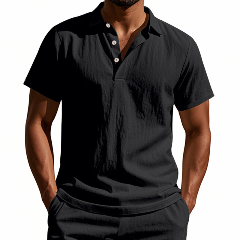 قميص بولو رجالي عالي الجودة من - مراجعة Summer Clothing Men Linen وسعره