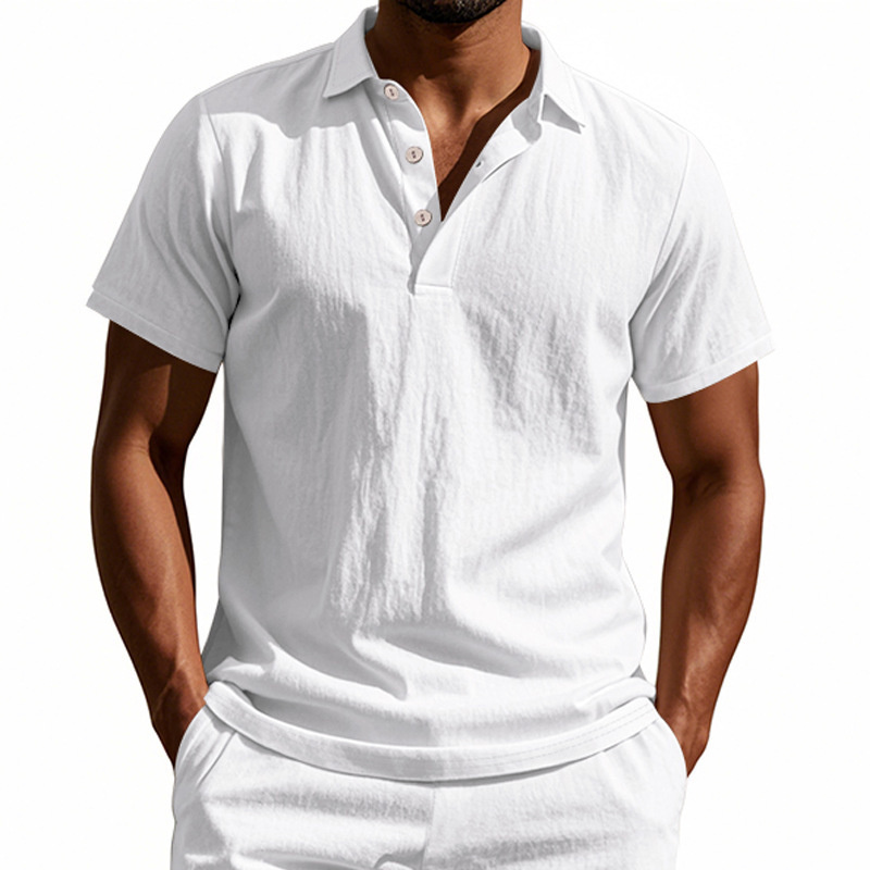 قميص بولو رجالي عالي الجودة من - مراجعة Summer Clothing Men Linen وسعره
