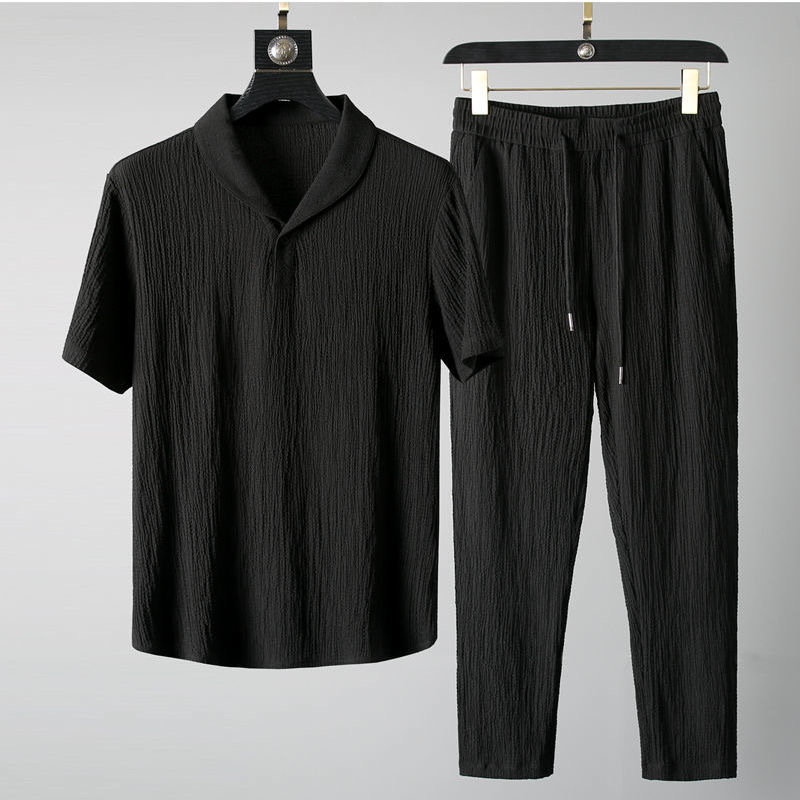 الصيف رقيقة جدا قطعتين الحرير  - مراجعة Summer Clothing Men Linen وسعره