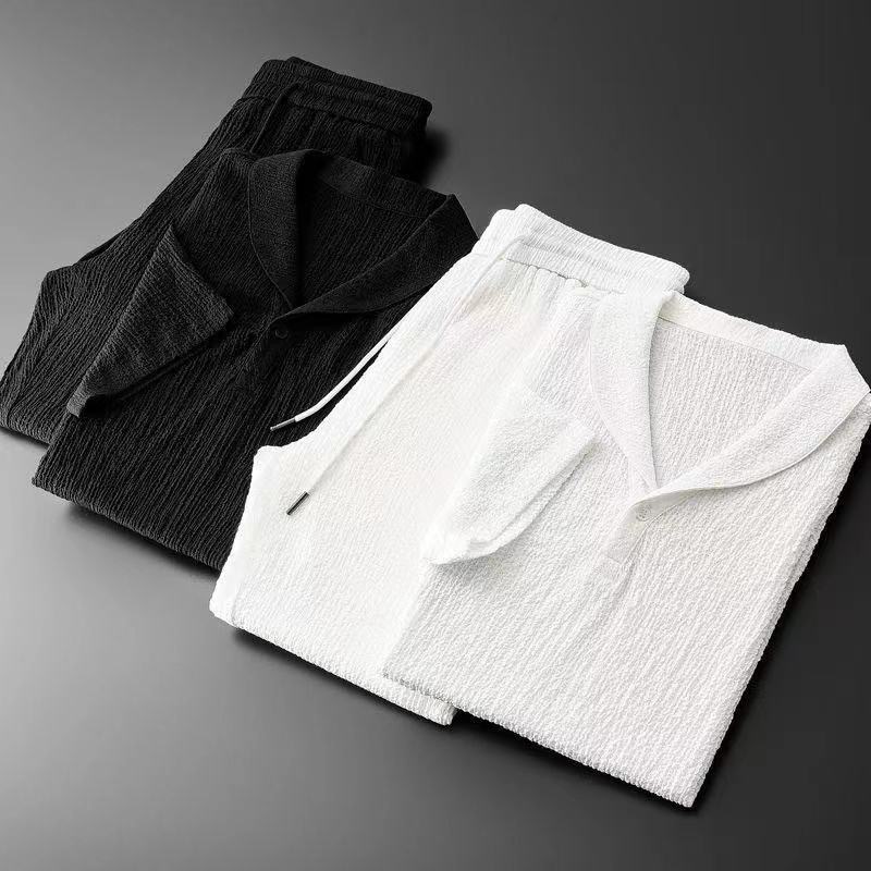 الصيف رقيقة جدا قطعتين الحرير  - مراجعة Summer Clothing Men Linen وسعره