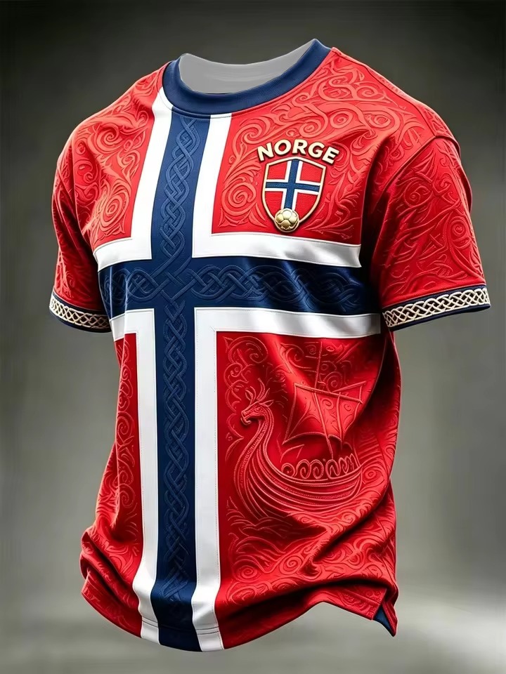 قميص كرة قدم نرويجي للرجال بتص - مراجعة Summer Viking Clothing وسعره