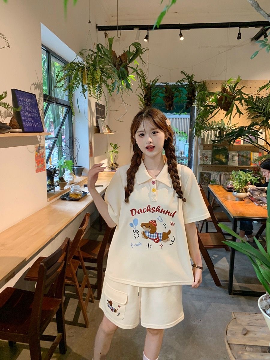 Kawaii التطريز الكلب اليابان ن - مراجعة Summer Clothing In Japan وسعره